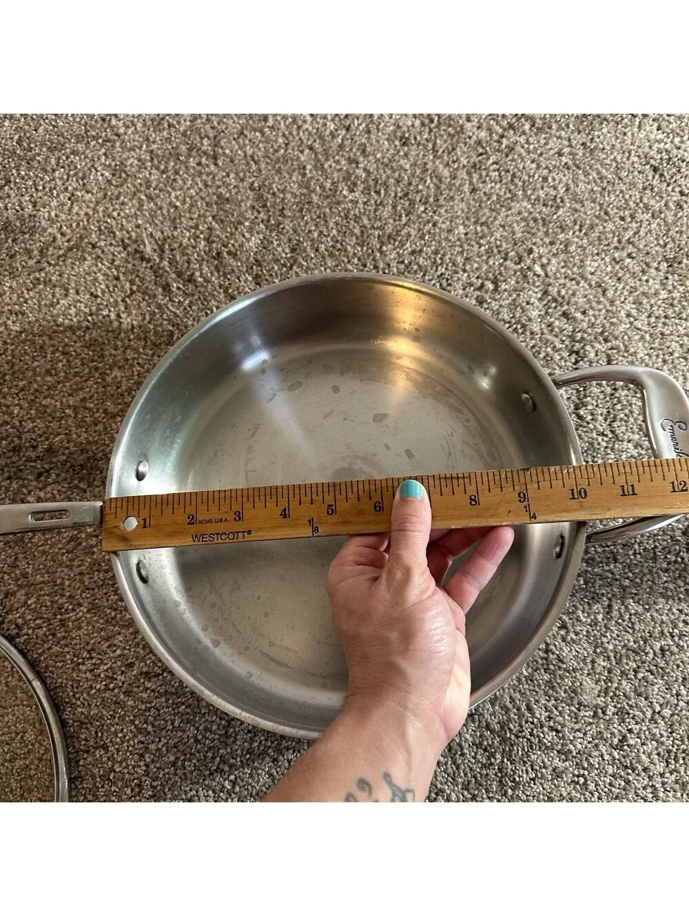 Emeril 10” 3 Qt Saute Skillet Frying Pan Lid Copper Core Stainless Steel w Lid